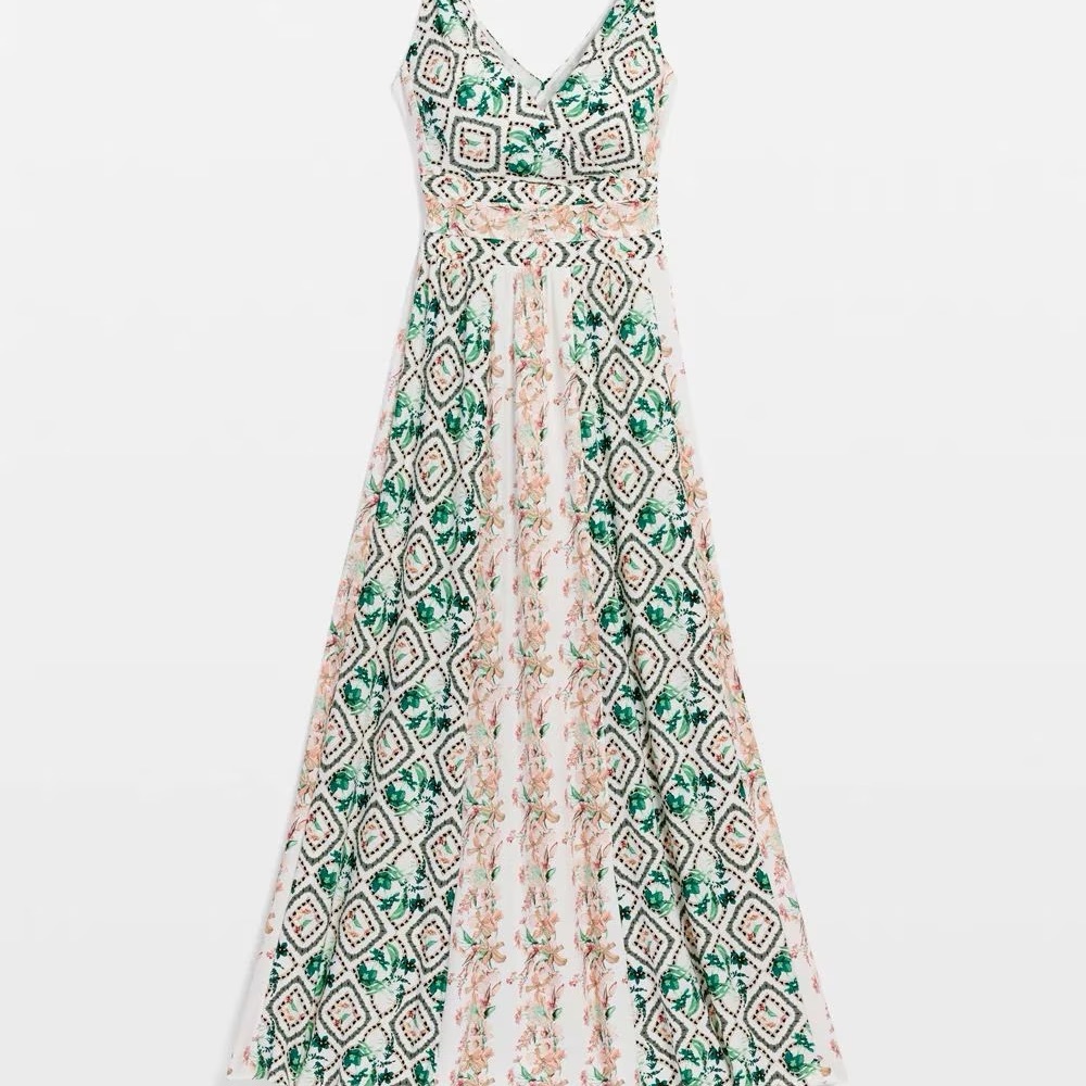 White House Black Market Maxi Dress-Jungle Tile/AO Ecru-New-XXSP